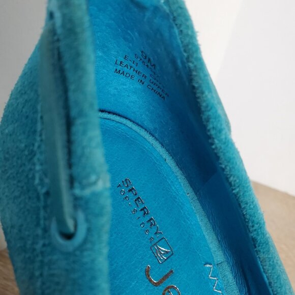 Sperry Top-Sider Jeffrey Womens Suede Heels Turquoise - Picture 4 of 9